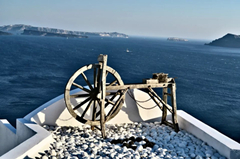 Santorini classically Thera  and officially Thira, is an island in the southern Aegean Sea, about 200 km (120 mi) southeast of Greece's mainland.